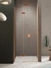 New Trendy Nesta Copper Brushed 80x200 cm drzwi wnękowe lewe wspornik skośny miedź szczotkowana/szkło przejrzyste D-0917A